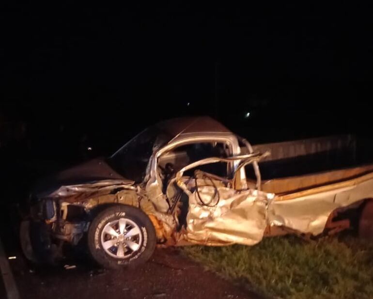 La camioneta Toyota Hilux involucrada en el accidente.