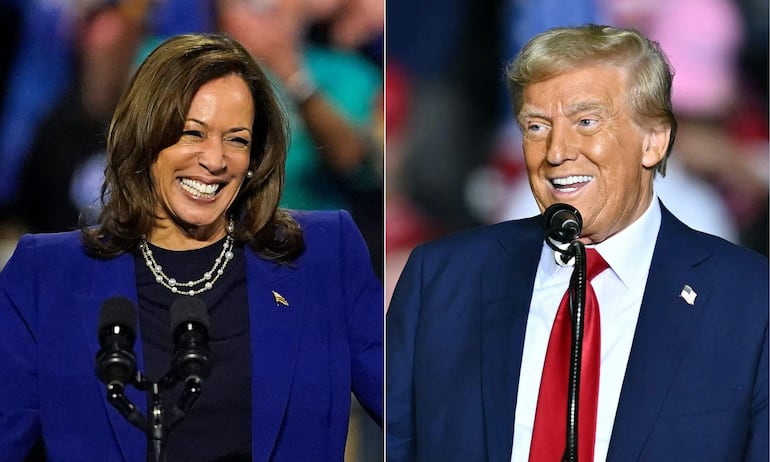 Los presidenciables de Estados Unidos: Kamala Harris (i) y Donald Trump (d).