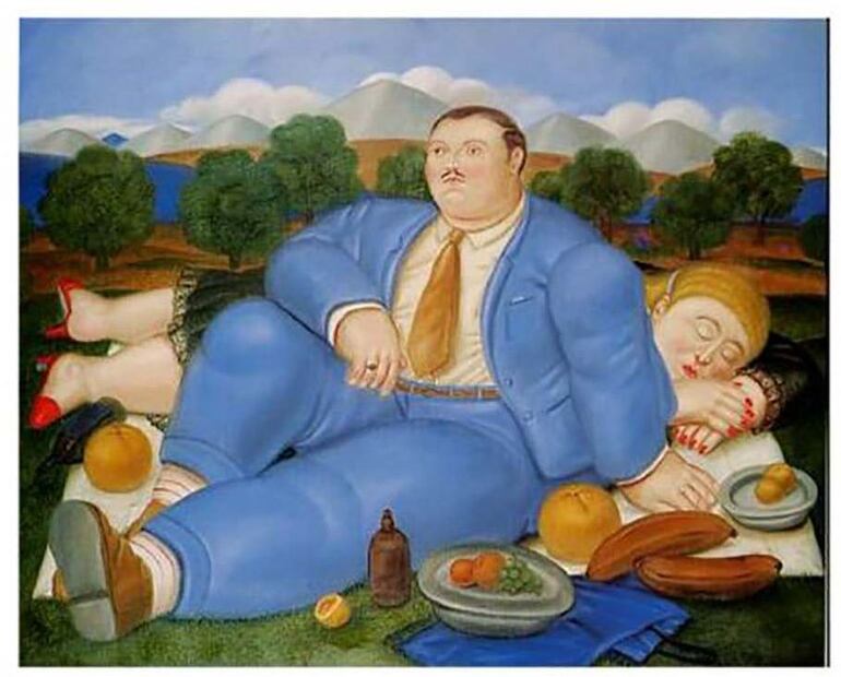 El "Picnic de Escobar" es el cuadro original de Fernando Botero que se exhibe en Asunción.