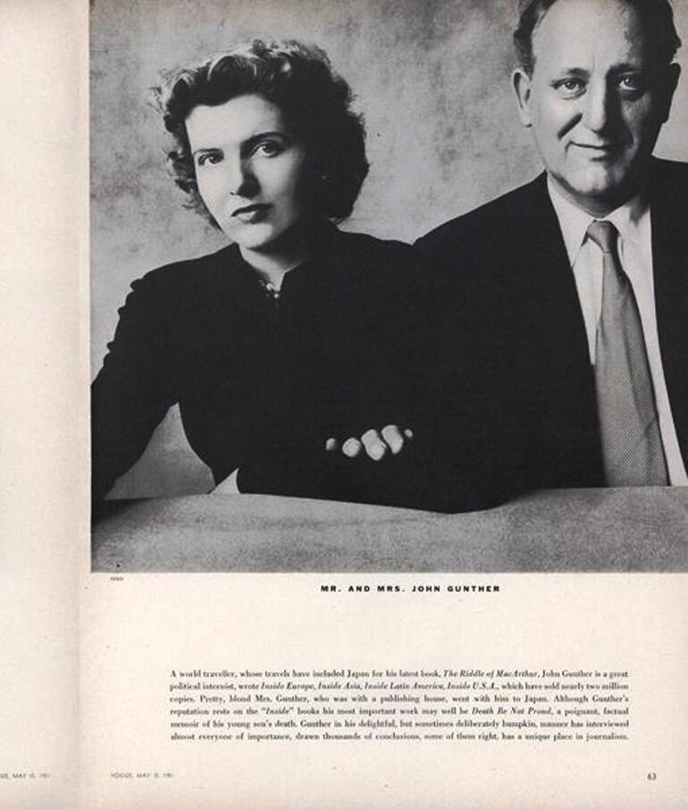 "Mr. and Mrs. John Gunther", revista Vogue, 15 de mayo de 1951.