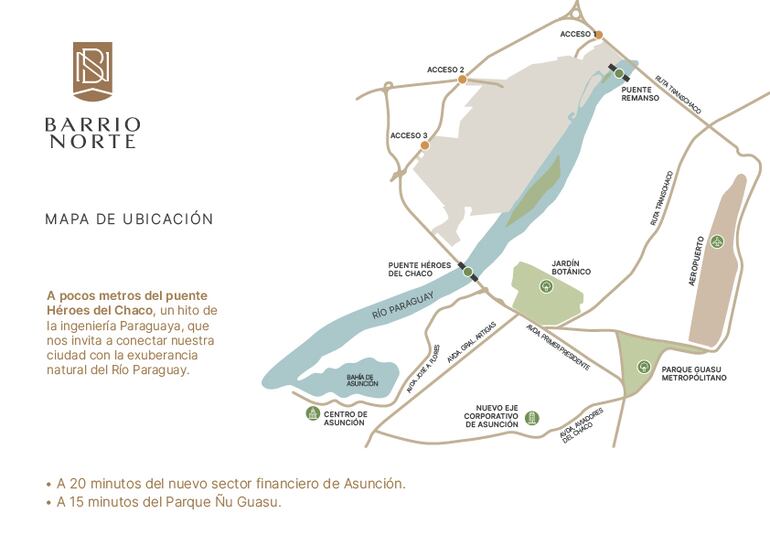 Mapa de loteamiento del Barrio Norte, en TOSA, Nueva Asunción.