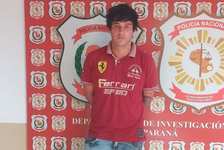 Jorge Gustavo Arévalos Rojas (27), alias Coco, fue detenido por agentes del Departamento de Investigaciones.