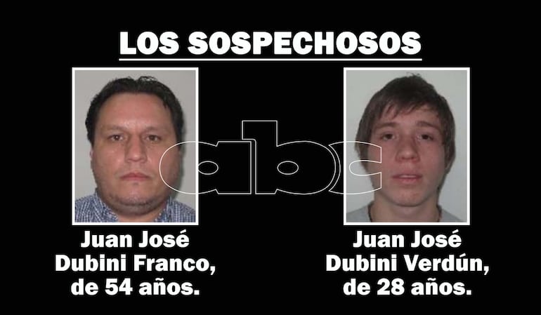 Juan José Dubini Franco y Juan José Dubini Verdún, buscados por carga récord de cocaína incautada en Fernando de la Mora.