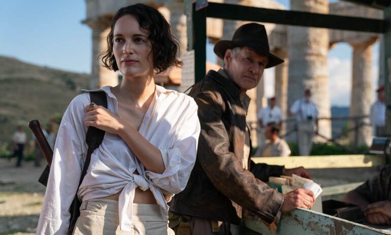 Phoebe Waller-Bridge y Harrison Ford en una escena de la quinta y última película de la saga Indiana Jones.