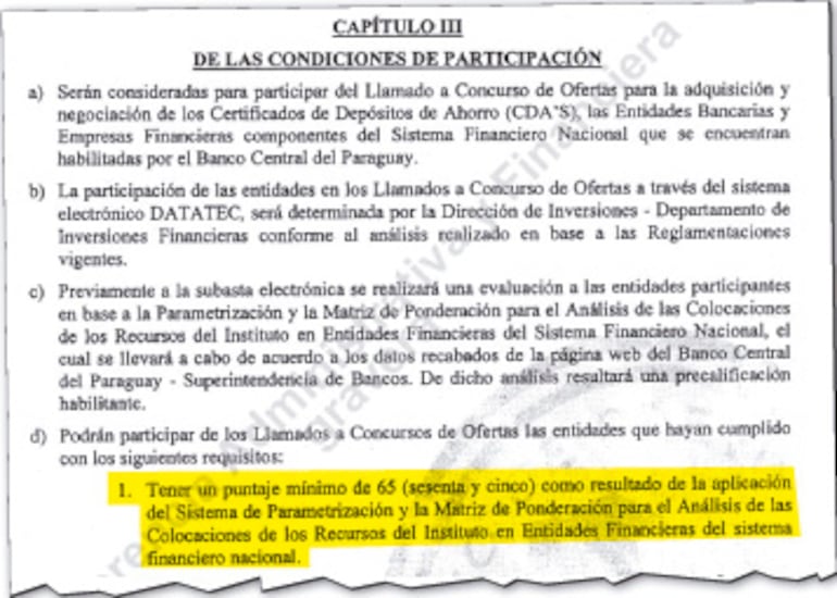 Reglamento para inversión en  CDA aprobado en 2015 y vigente hasta noviembre del año pasado.