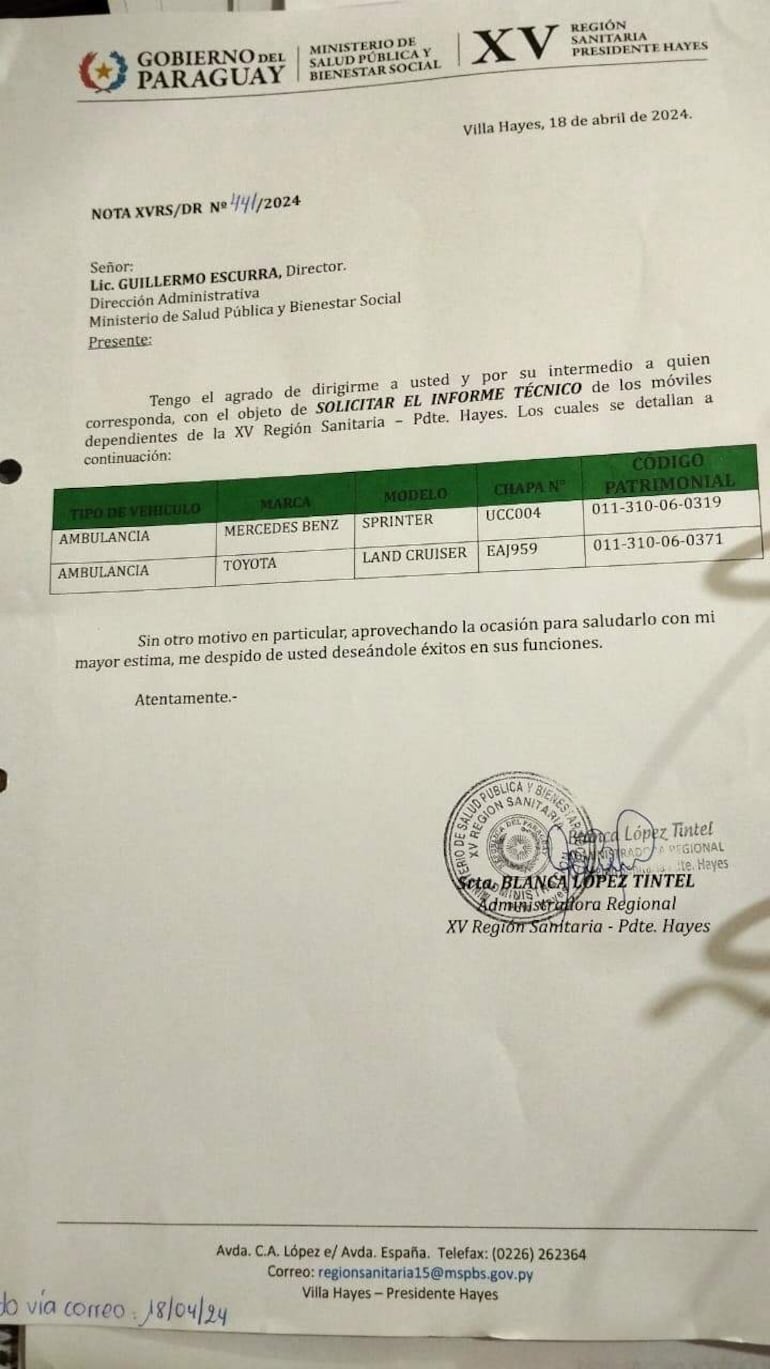 Características de las ambulancias por las que ya se pagó.