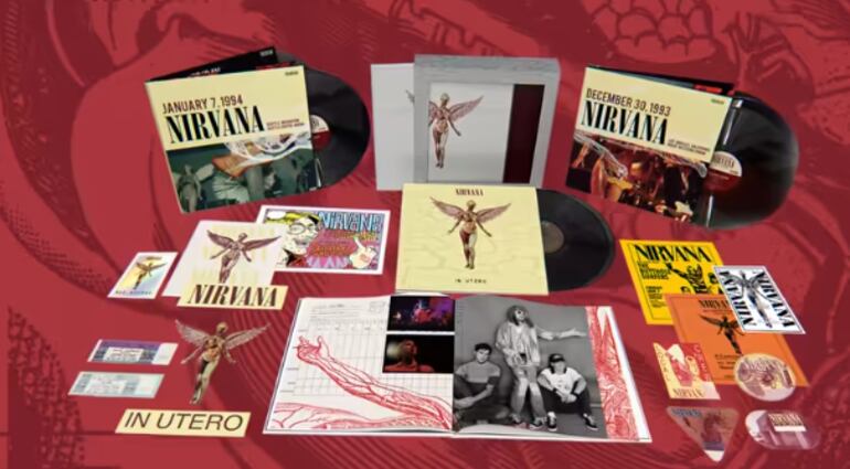 Vista de uno de los box set especiales que se lanzarán para conmemorar los 30 años del álbum "In Utero" de Nirvana.