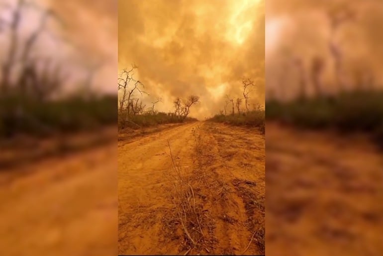 Un incendio de grandres proporciones se desata actualmente en el Chaco, en inmediaciones del Cerro Chovoreca, departamento de Alto Paraguay.