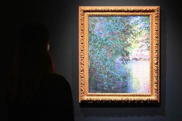 Una de las obras de la serie de Nenúfares de Monet subastada por Christie's de Nueva York.