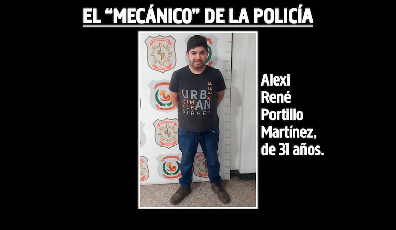 Alexi René Portillo Martínez, cuando fue detenido por última vez en 2021.