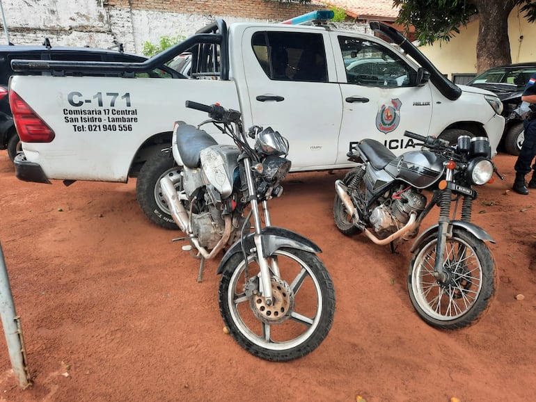 Motocicletas robadas recuperadas por la Policía.