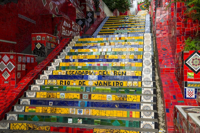 La icónica Escalera de Selarón de Río de Janeiro.