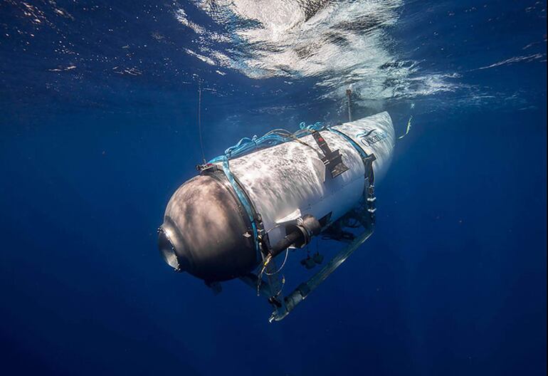 Imagen cedida por OceanGate Expeditions en la que se observa al sumergible Titan. (AFP)