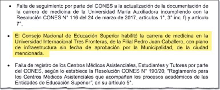 El ente de control dice que se habilitó  una facultad sin la fecha de aprobación de planos.