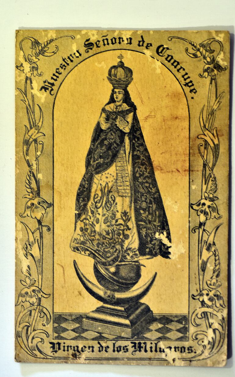 Una postal dedicada a la Virgen de los Milagros de Caacupé