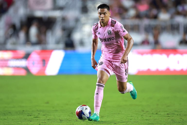 El paraguayo Diego Gómez, jugador del Inter Miami, durante un partido de la Leagues Cup. 