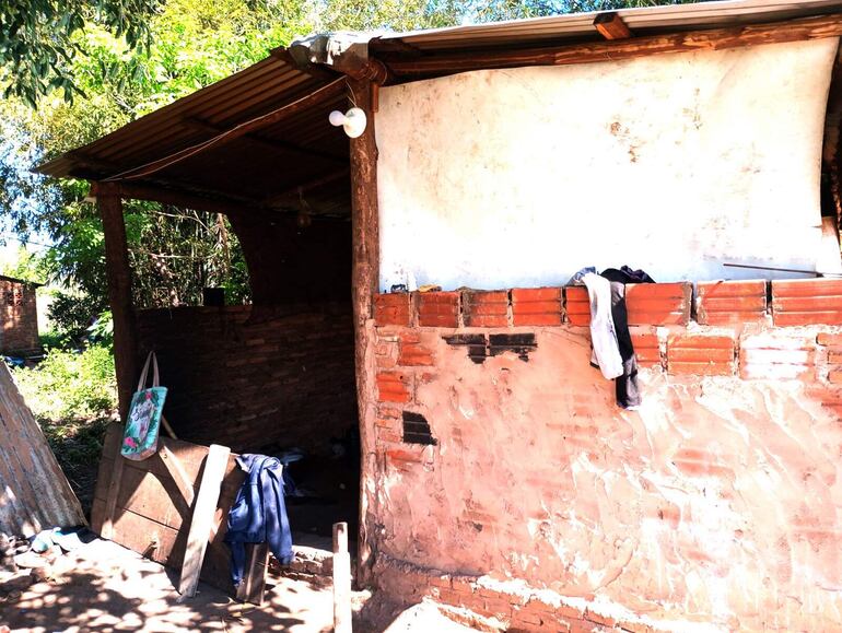 Urge terminar parte de la ared, instalar ventana, puerta, construcción de sanitario y piso.