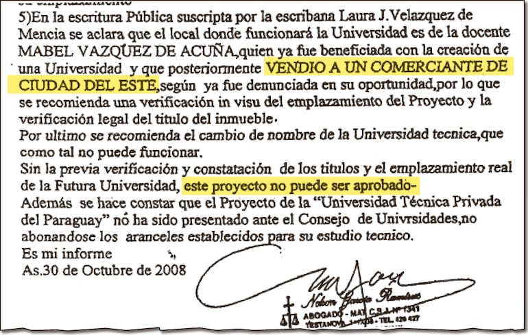 Parte del informe adjuntado al dictamen presentado en Diputados el 5 de diciembre de 2008.