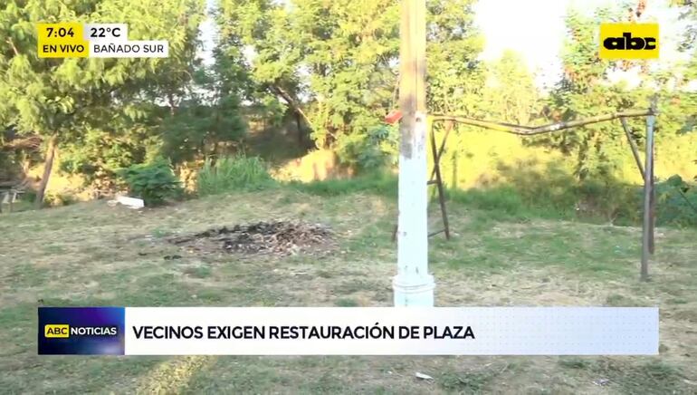 Sector donde se encuentra parte de la plaza Pesoa en el Bañado Sur.