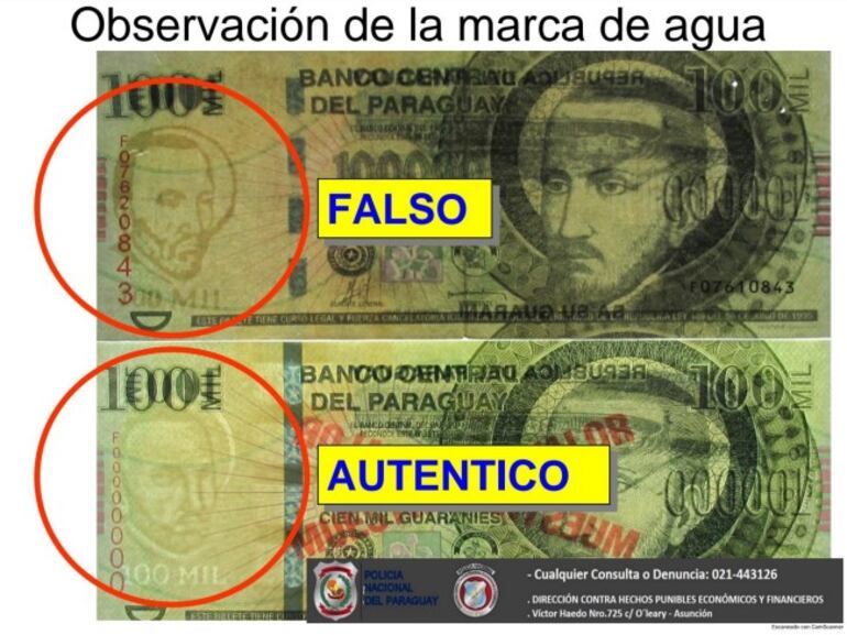 billetes falsos policía