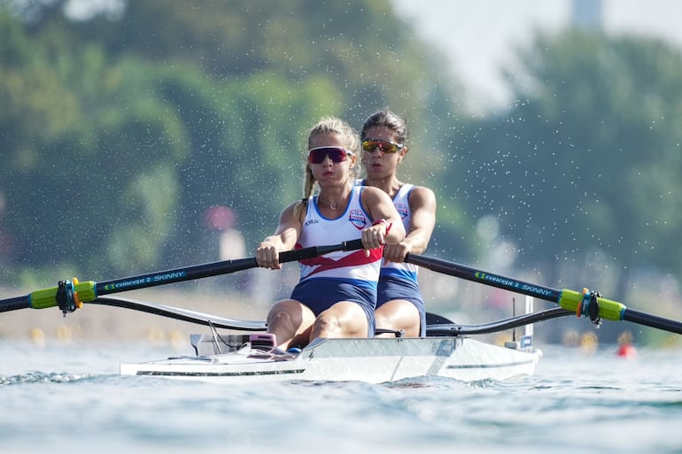 La dupla paraguaya femenina de Remo durante los Juegos Panamericanos Santiago 2023.