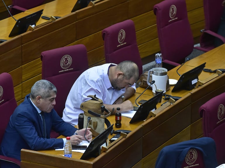 Los diputados Héctor "Bocha" Figueredo y Jatar "Oso" Fernández estuvieron en la última sesión de la Comisión "Garrote", pero ayer todos se "olvidaron" de pedir la prórroga.