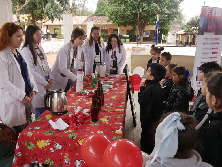 Estudiantes de la escuela básica 4189 San Miguel Arcángel participan del evento científico del Cemit.