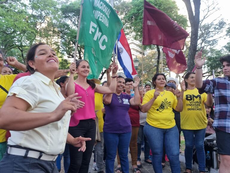 Mujeres del interior llegaron hasta la capital para el #25NPy.