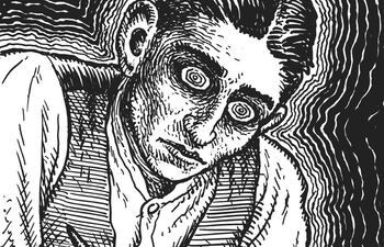 Franz Kafka en el cómic: retrato del escritor checo por el genio del underground estadounidense Robert Crumb.
