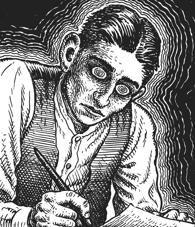 Franz Kafka en el cómic: retrato del escritor checo por el genio del underground estadounidense Robert Crumb.
