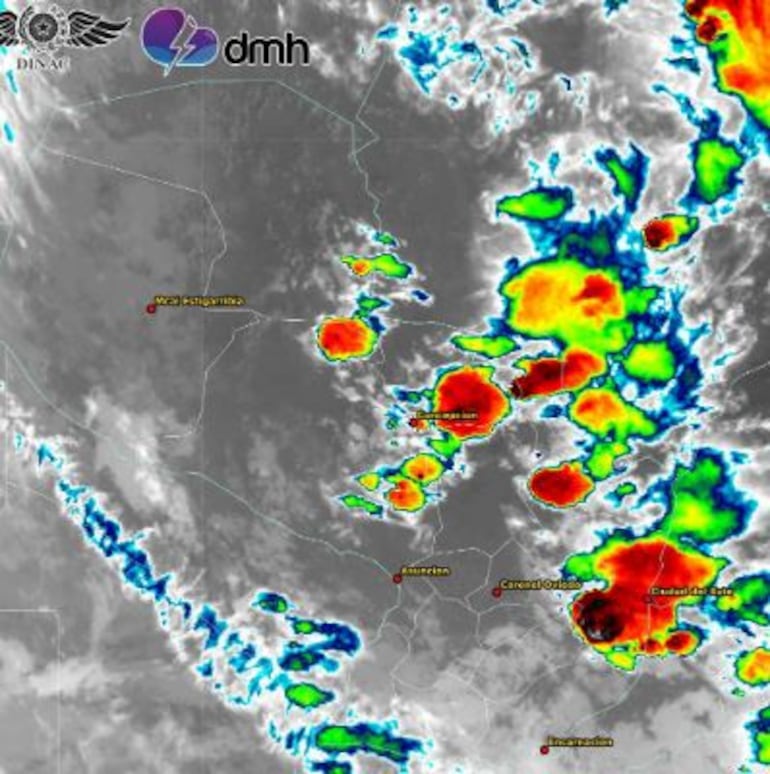 Mapa satelital de Meteorología.