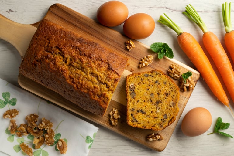 Torta de zanahoria y nueces.