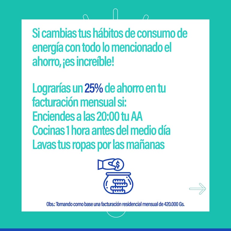 Recomendaciones de la ANDE para ahorrar en la factura a fin de mes, con el "Consumo inteligente".