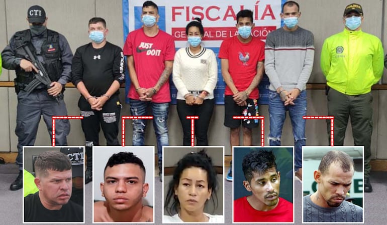 Francisco Luis Correa Galeano, Cristian Camilo Monsalve Londoño, Marisol Londoño Bedoya, Eiverson Adrián Zabaleta Arrieta y Wendre Stil Scot Carrillo, los primeros capturados por el crimen de Marcelo Pecci.