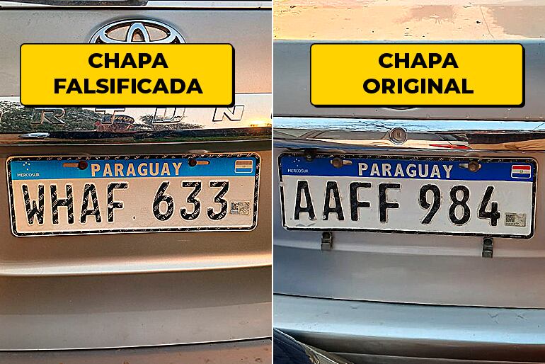 Diferencia entre una chapa original y una clonada.