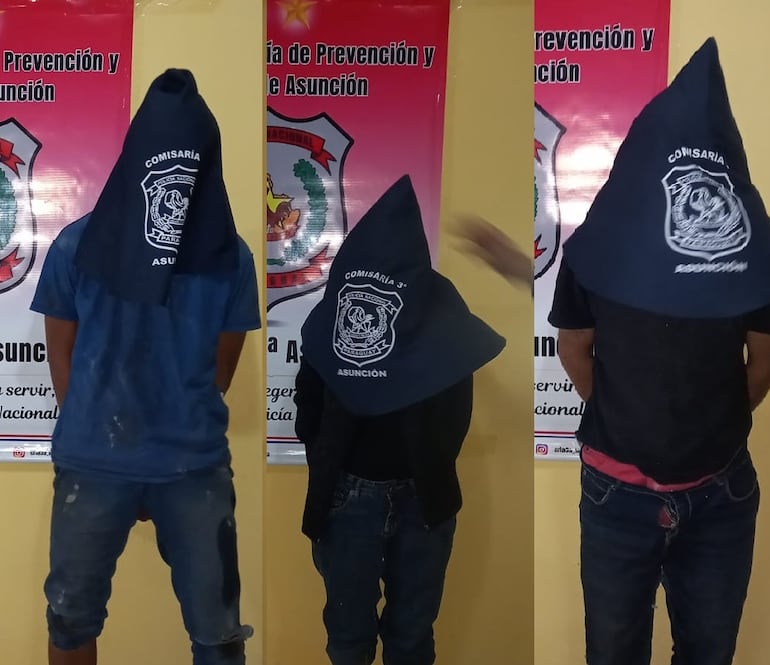 Dos hombres y una mujer fueron detenidos bajo sospechas de hurto en Asunción.