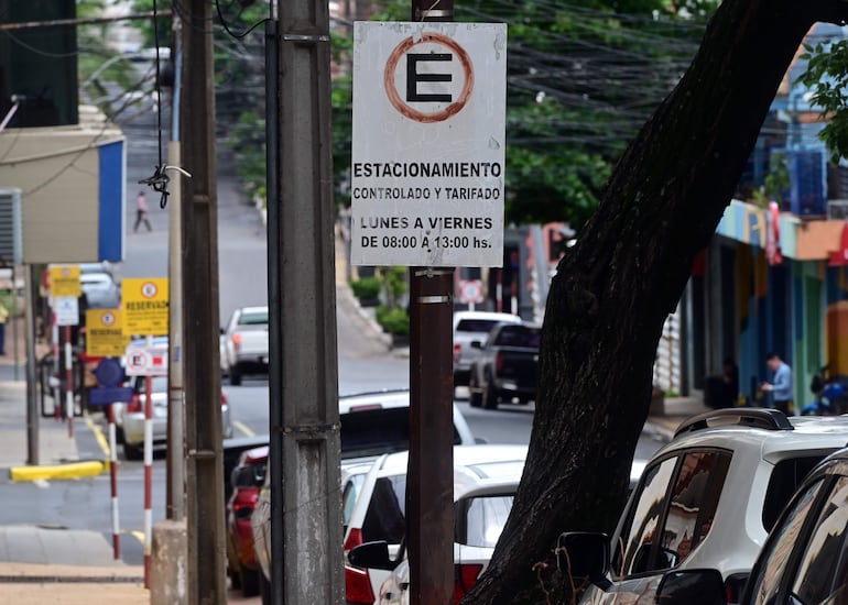 Zonas de Asunción donde se prevé el estacionamiento tarifado.