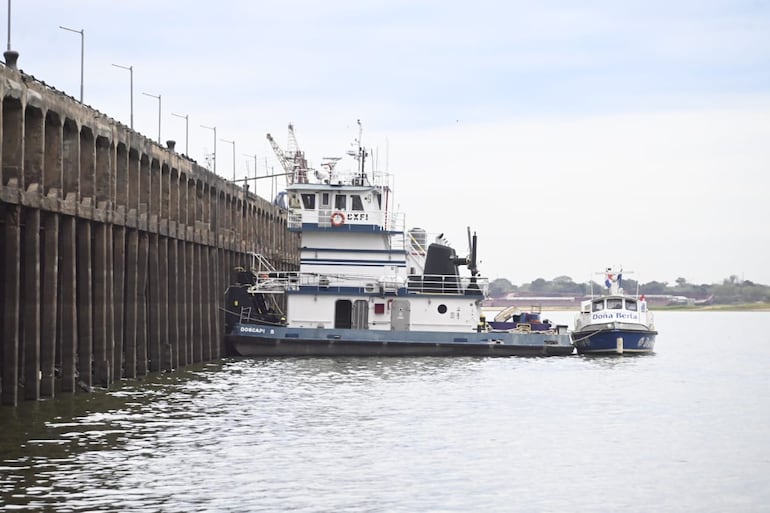 Bajante. Río Paraguay en Puerto Asunción.