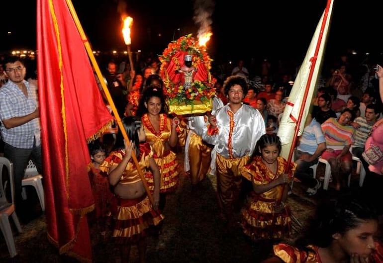 Procesión de la comunidad afrodescendiente en Paraguay.