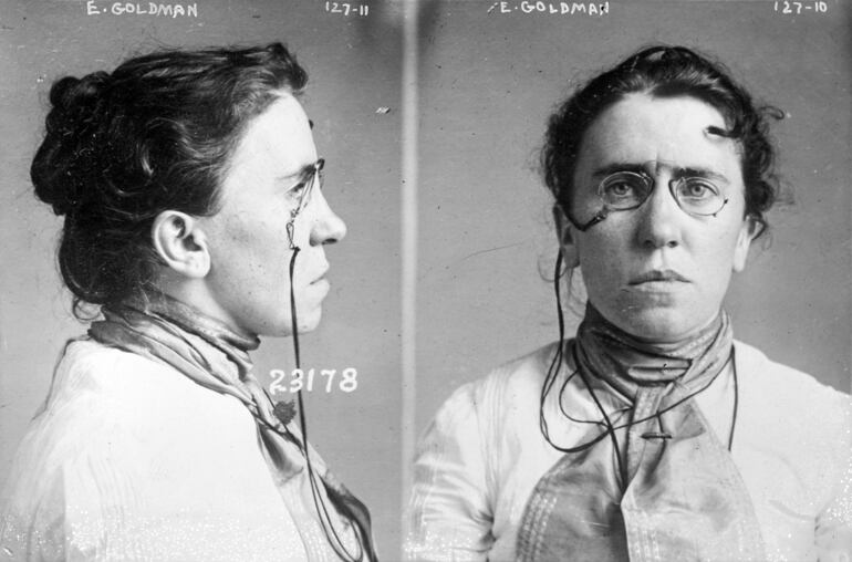 Fotografía policial de Emma Goldman en 1901 (Library of Congress)