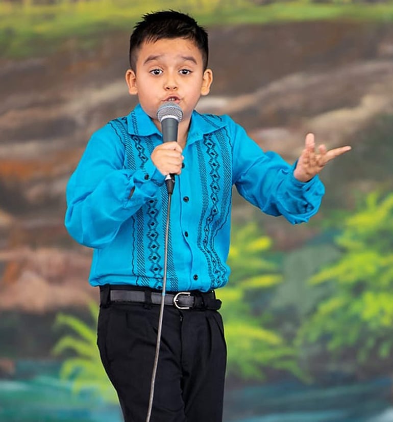 El ganador de canto infantil masculino, Cristobal José Morán Franco.