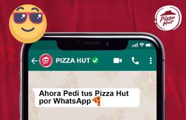 Pizza Hut habilitó su WhatsApp 595212189000.
