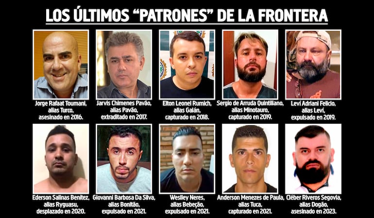 Los últimos "patrones" que tuvo la frontera, antes de la captura de Pitcharles, materializada hoy en Pedro Juan Caballero.