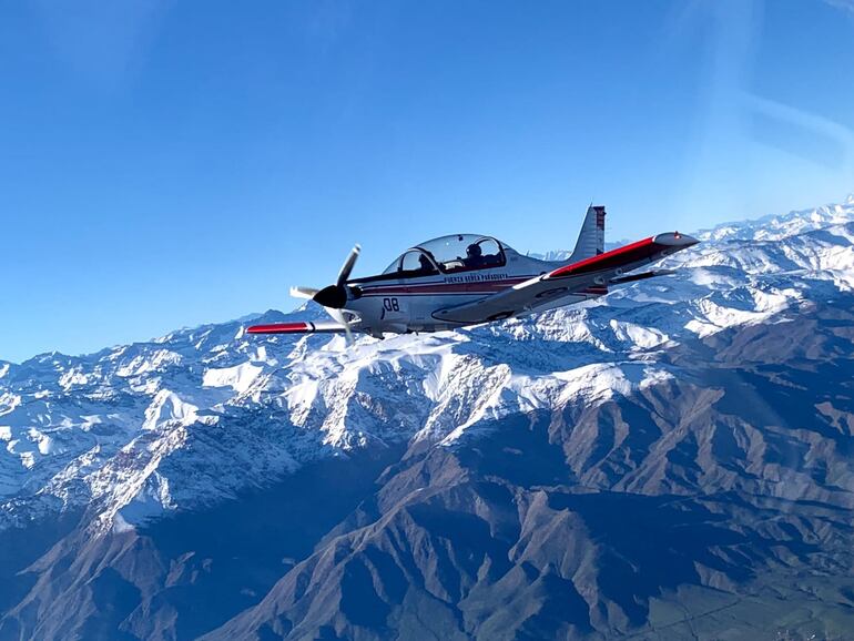 Sobrevolando los Andes de regreso a Paraguay.