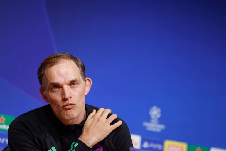 (FILES) Bayern Munich's German head coach Thomas Tuchel speaks during a press conference on April 29, 2024 in Munich, southern Germany, on the eve of the UEFA Champions League semi-final first leg football match between Bayern Munich and Real Madrid. Thomas Tuchel is set to be named England's new manager after agreeing a deal with the Football Association, The Times reported on October 15, 2024. Tuchel, 51, has been out of work since leaving Bayern Munich at the end of last season. The German would become just the third foreign manager of the Three Lions after Sven-Goran Eriksson and Fabio Capello. (Photo by Michaela STACHE / AFP)