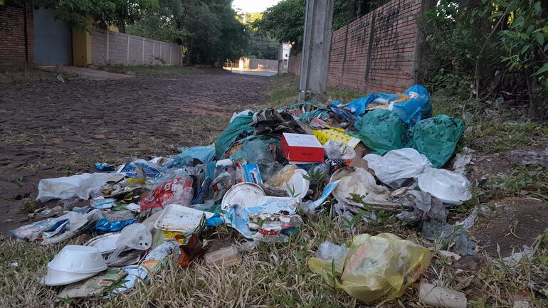 La calle Gill Vargas del barrio San Blas está minada de basura.