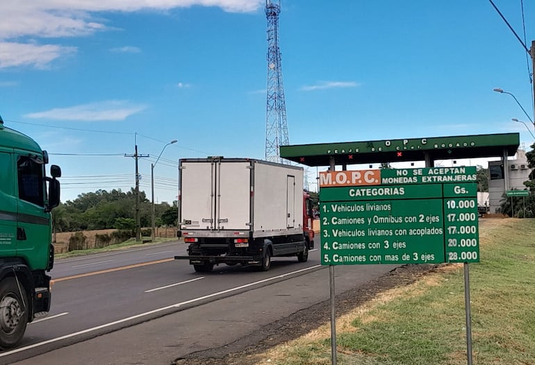 En Coronel Bogado y otras ciudades se aumentó el peaje.