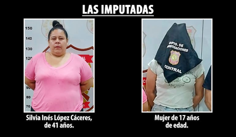 Silvia Inés López Cáceres y la menor de 17 años de edad, imputadas por homicidio doloso y hurto agravado.