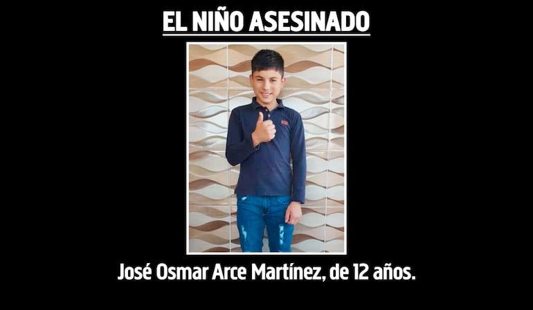 José Osmar Arce Martínez, de 12 años, asesinado en Tava'i.