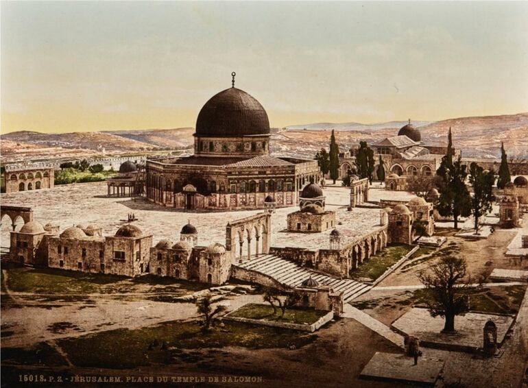 La mezquita de Al Aqsa. Fotocromo, circa 1890 - 1900.